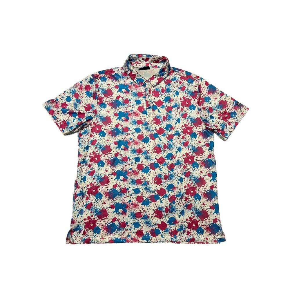 GREENSIDE GOLF Polo Shirt Men's Size 2XL Splash Camo Short Sleeve Quick Dry J24